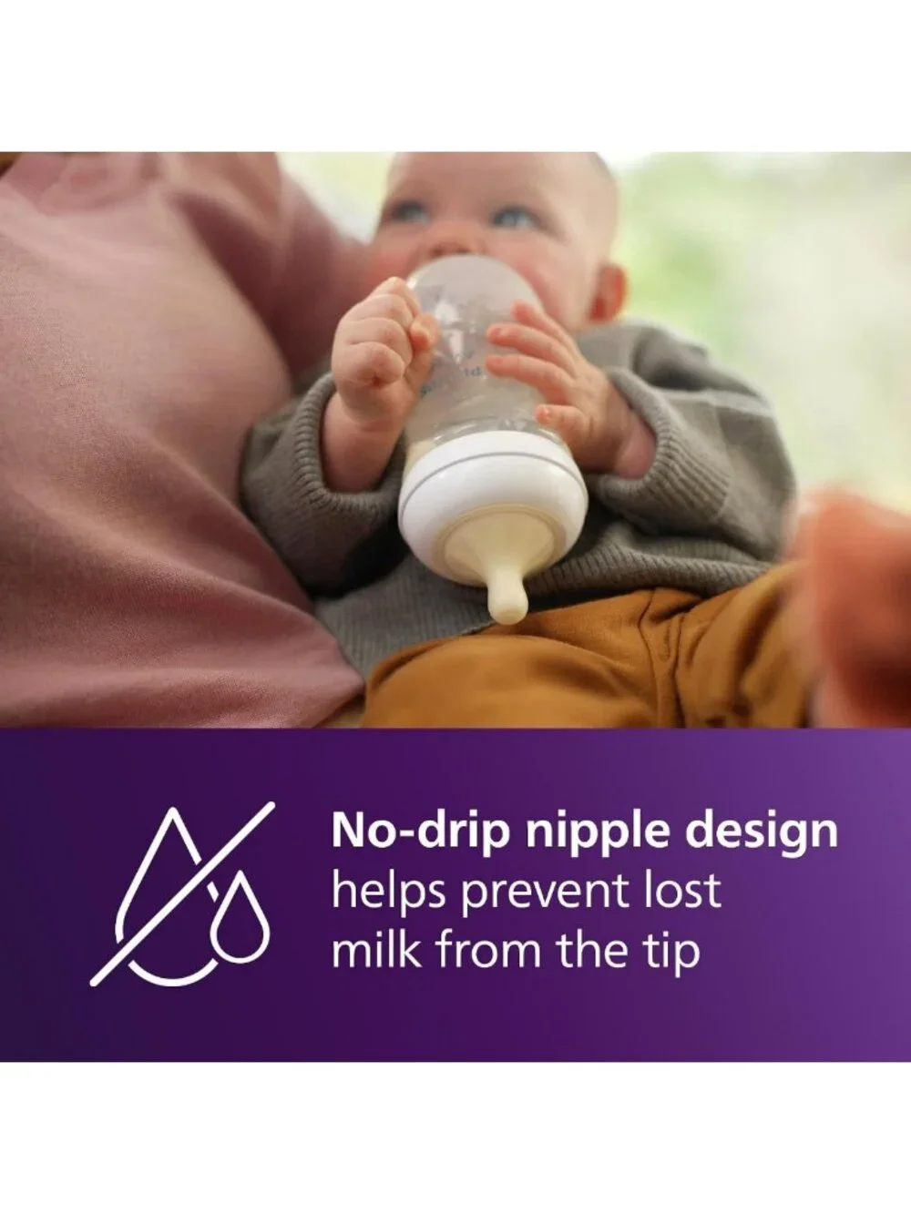 Natural Baby Bottles 9oz 4-Pack with Medium Flow Nipples & Cute Seahorse Design